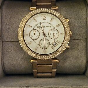 Michael Kors Gold Watch with Crystal Accents MK5491